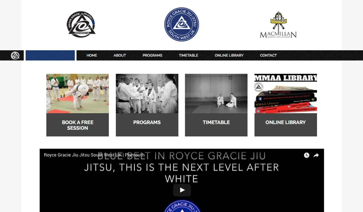 Macmillan Martial Arts website design project