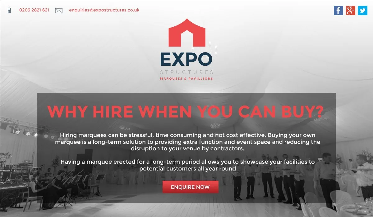 Expo Structures website design project