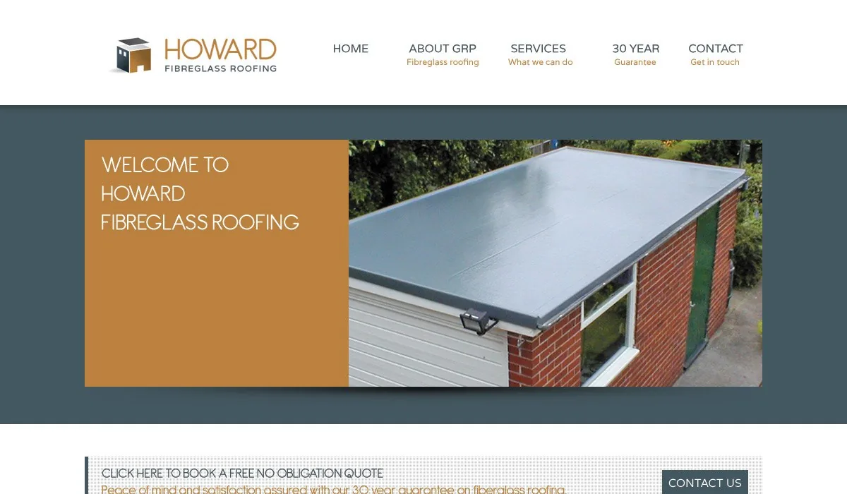 Howard Fibreglass Roofing website design project