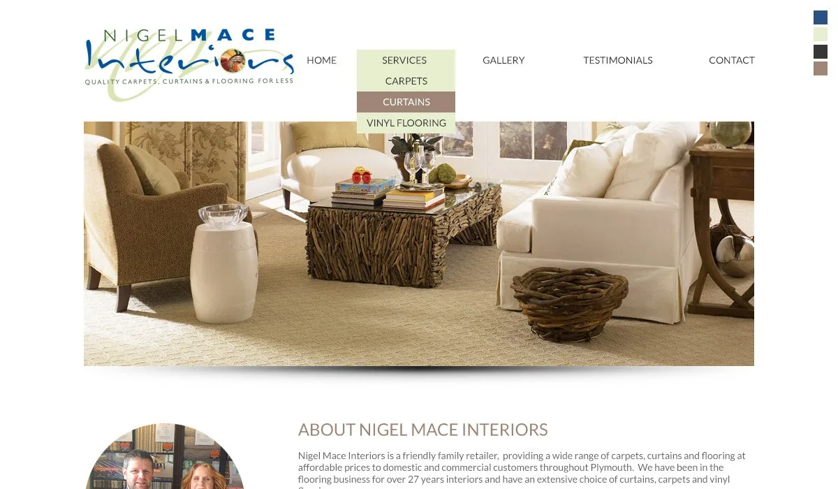 Nigel Mace Interiors website design project