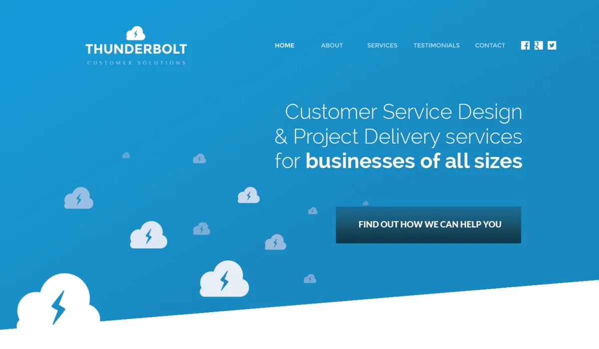Thunderbolt Customer Solutions website design project