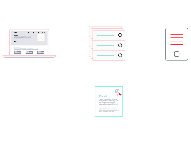 Domain hosting server and SSL certificate graphic