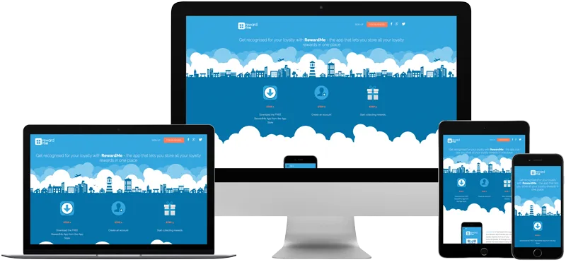 Website design example on desktop screen